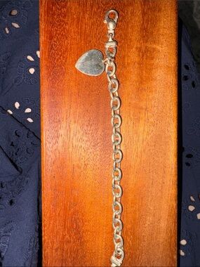 Silver 925 Heart Charm Chain Bracelet